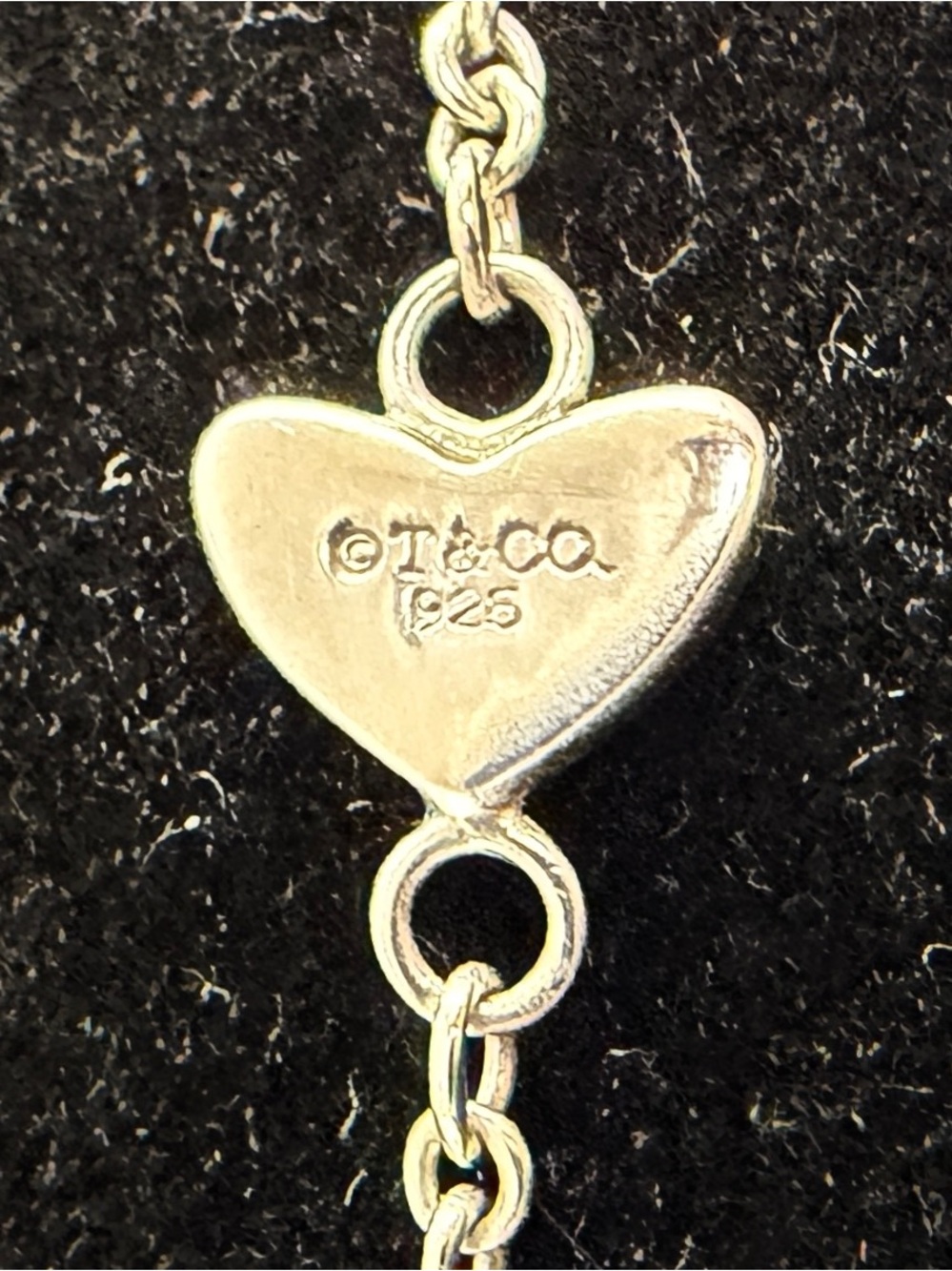 TIFFANY & CO. Sterling Silver Solid Open Mini Hearts Link Lariat Necklace w/ COA - Picture 6 of 13